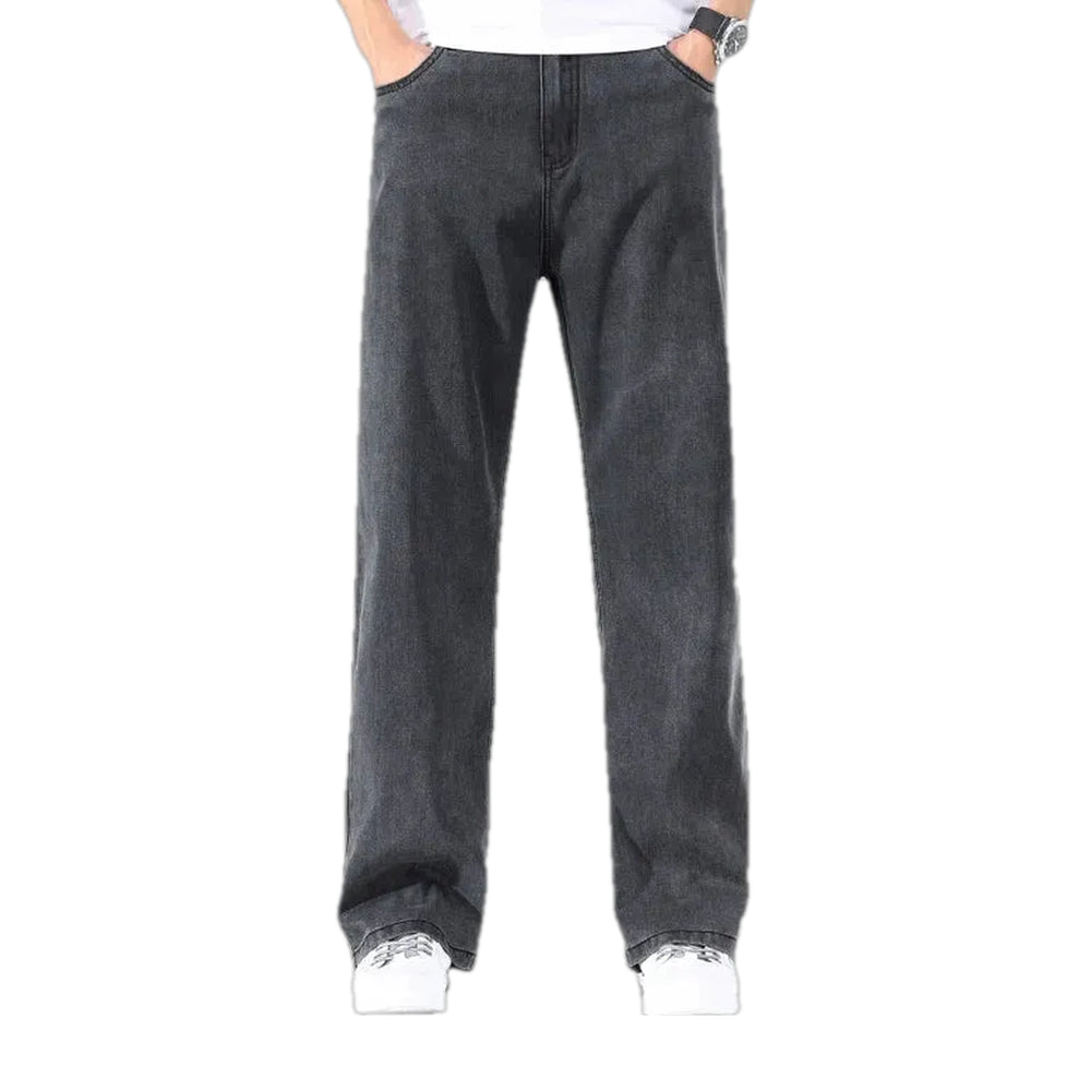 Stretchable Stonewashed Jeans for Men - Black