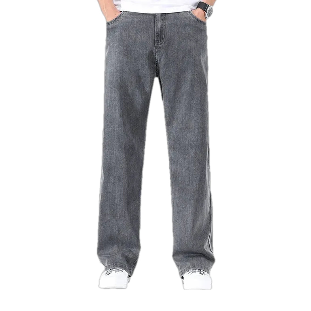 Stretchable Stonewashed Jeans for Men - Grey