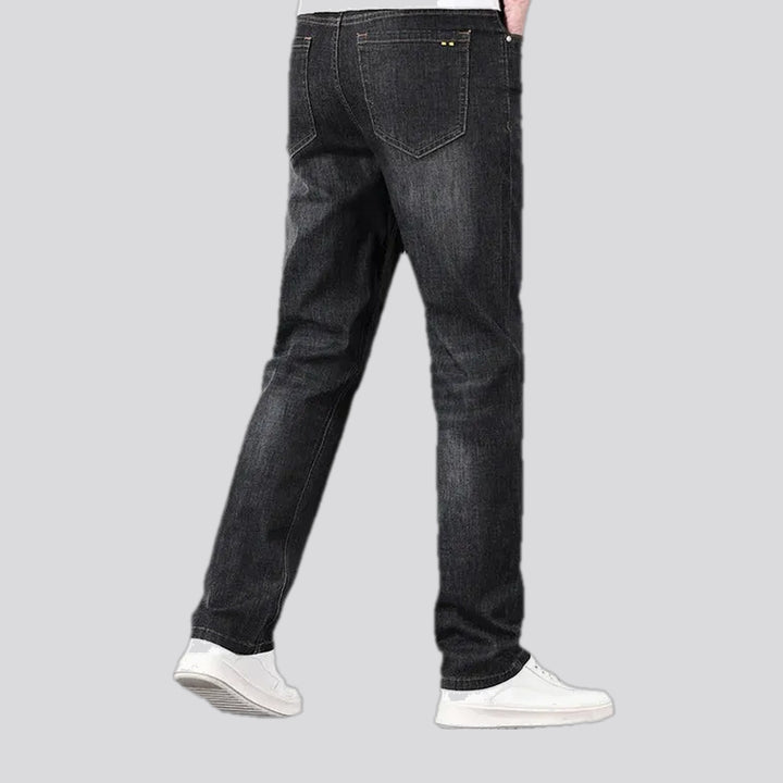 Casual stonewashed elastic men's jeans