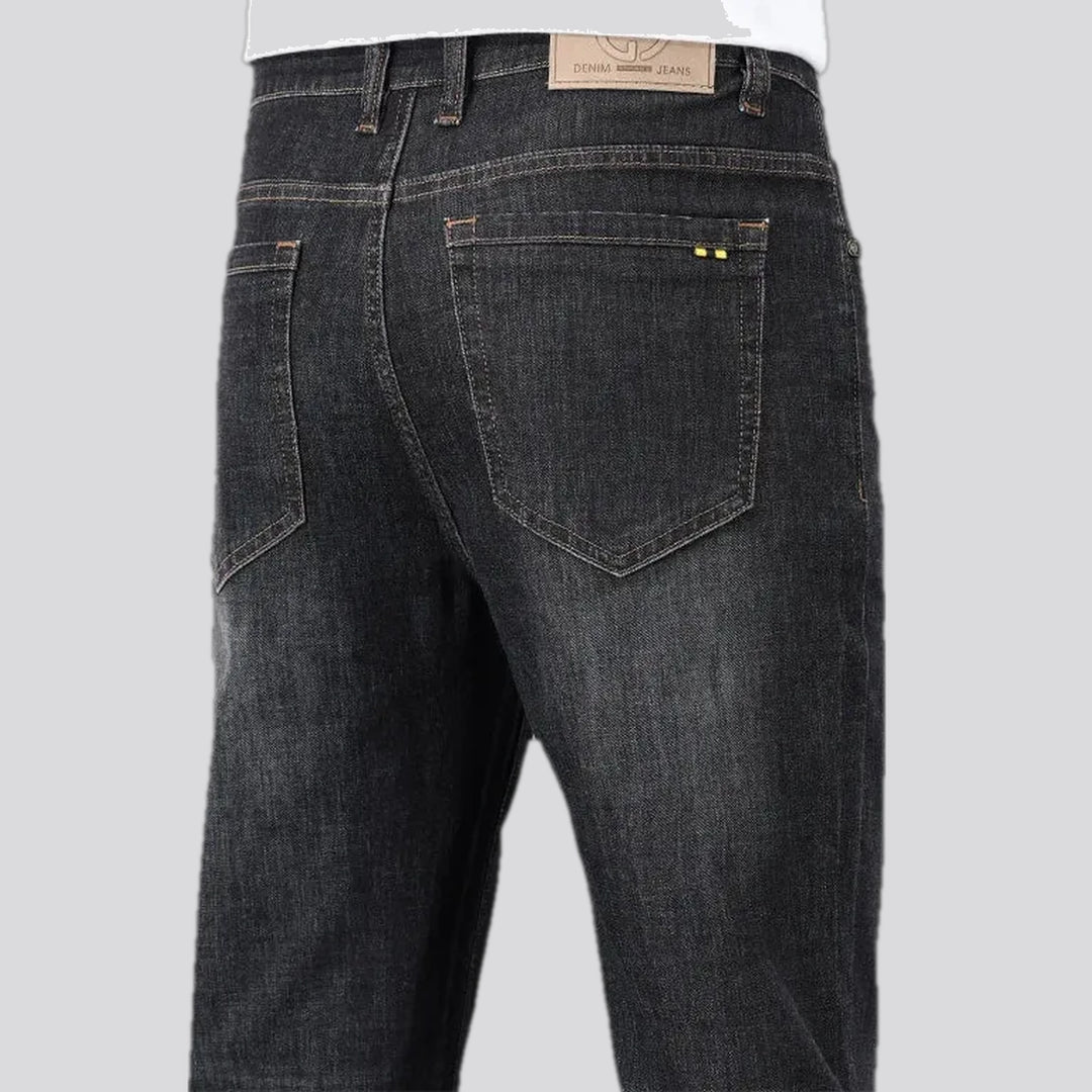 Casual stonewashed elastic men's jeans