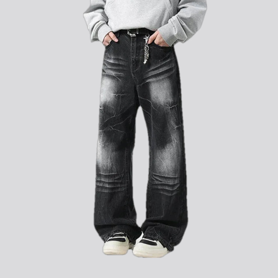 Boho fashion washed out jeans for men