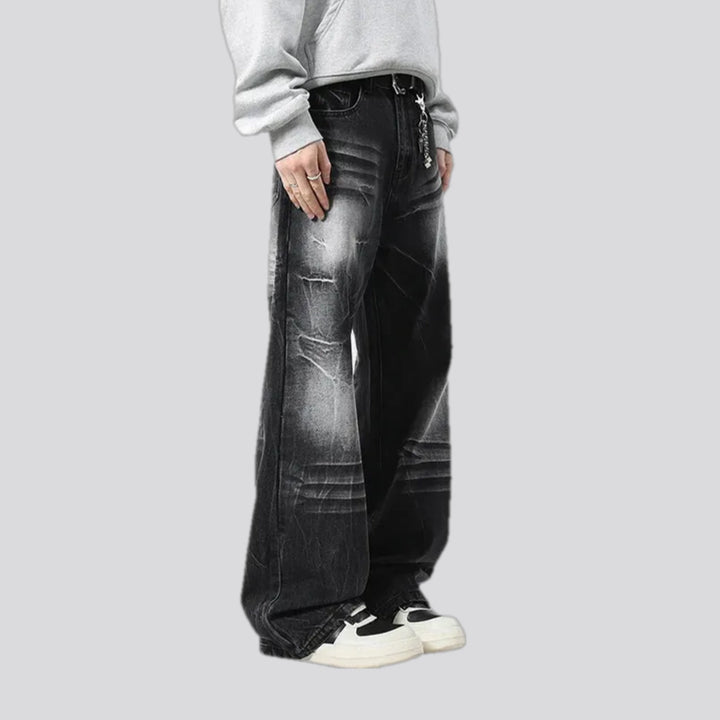 Boho fashion washed out jeans for men