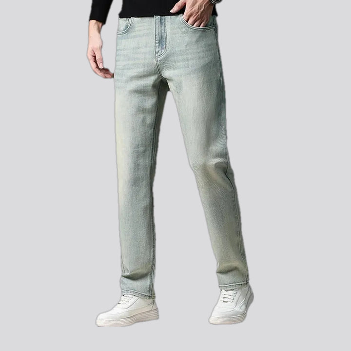 Mid rise elastic men's jeans