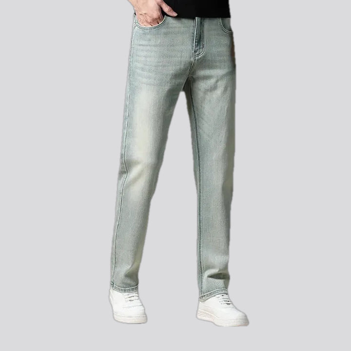 Mid rise elastic men's jeans