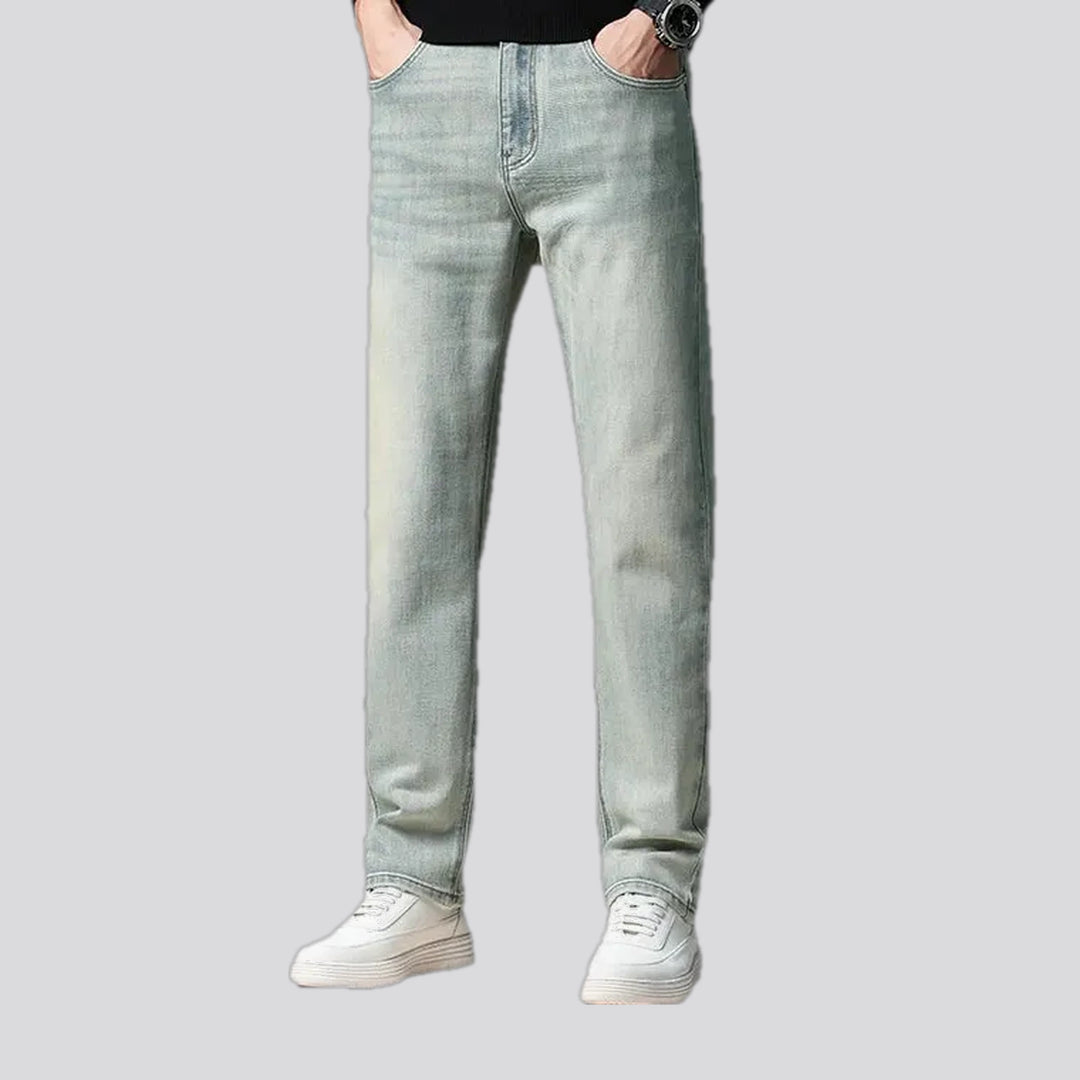 Mid rise elastic men's jeans