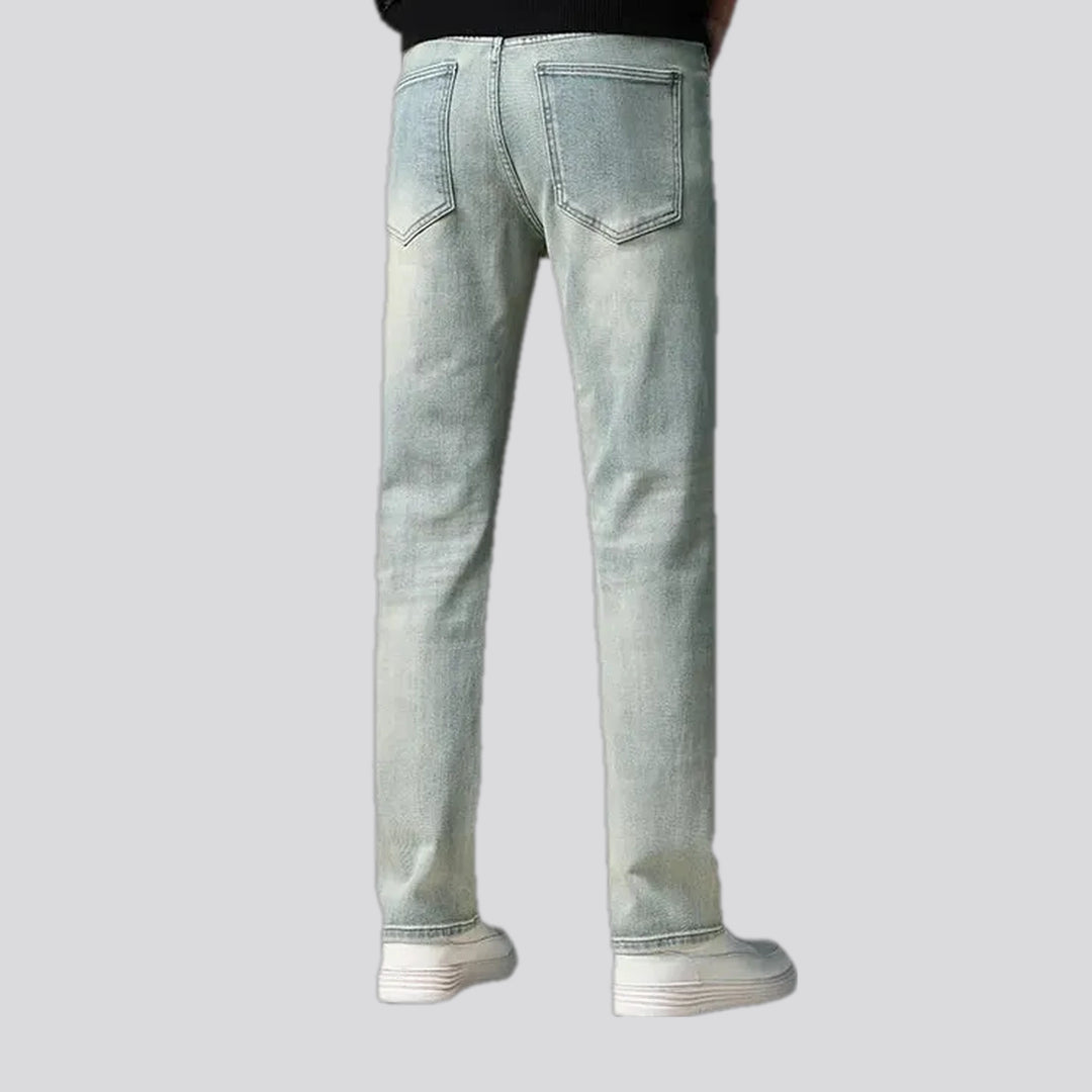 Mid rise elastic men's jeans