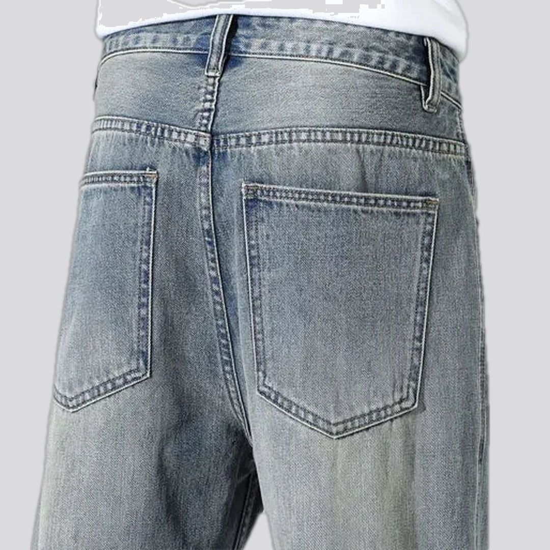 Casual mid-rise straight-fit men's jeans