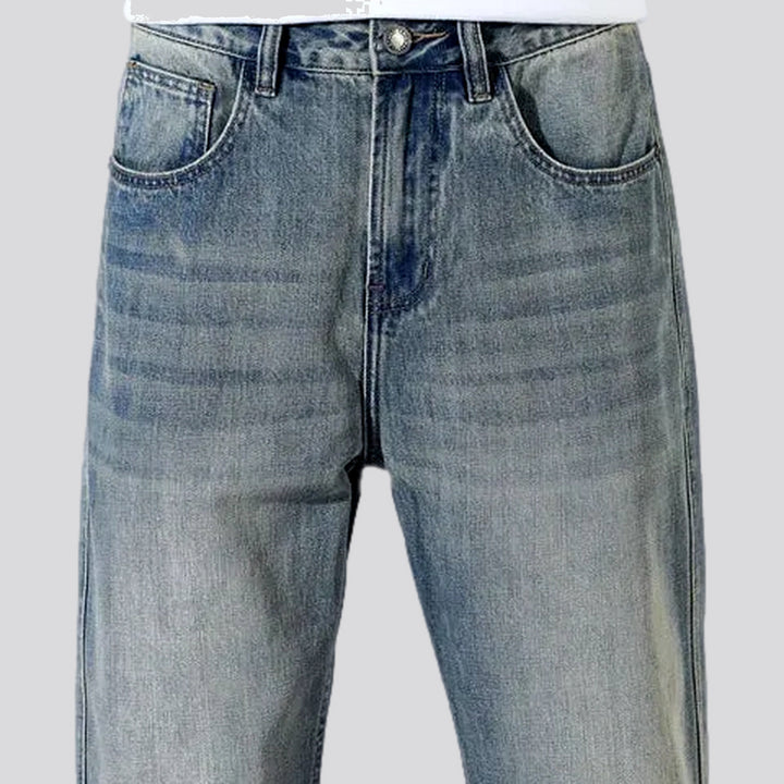 Casual mid-rise straight-fit men's jeans