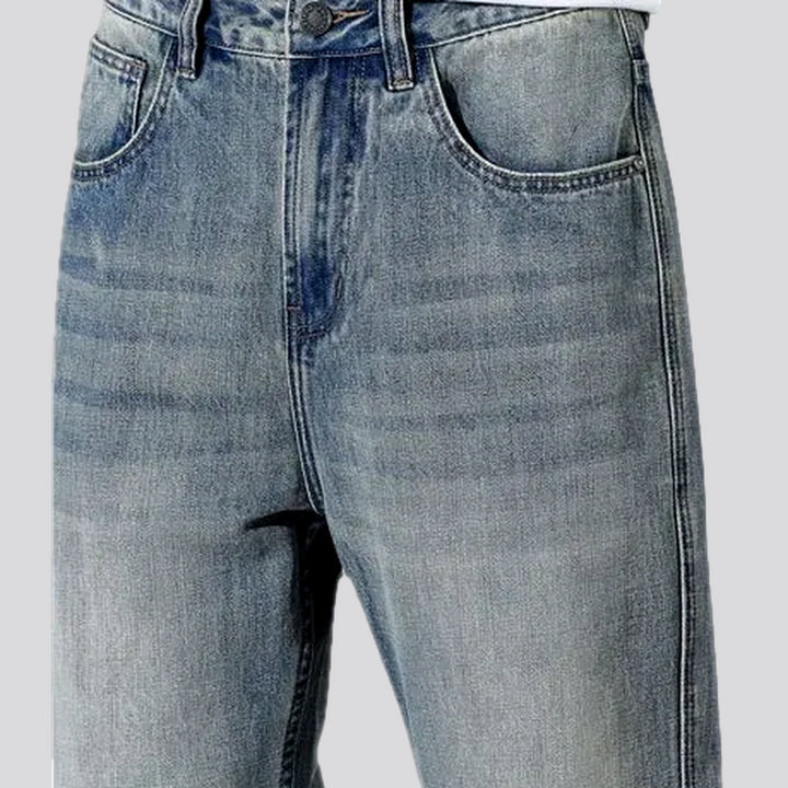 Casual mid-rise straight-fit men's jeans