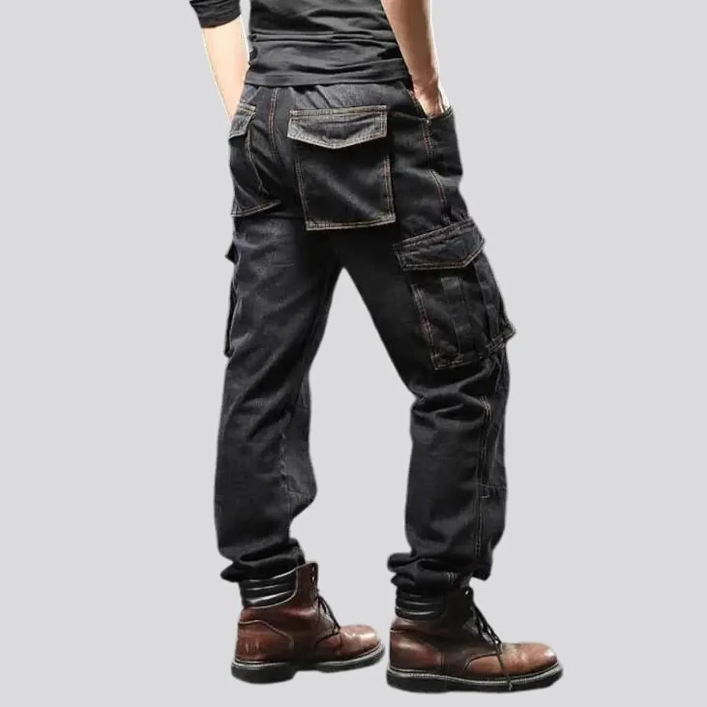 Durable stonewashed labor men's jeans