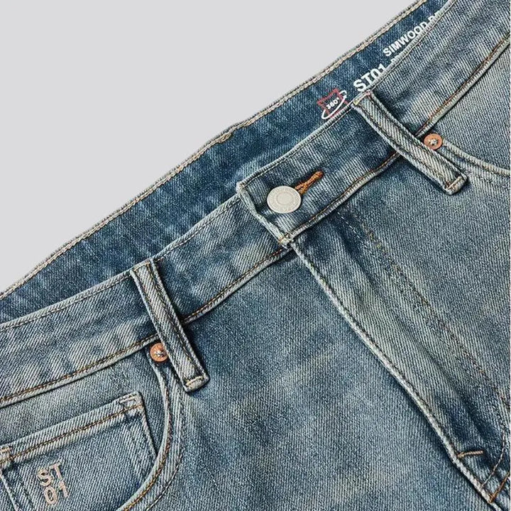 Vintage light wash stretchable men's jeans