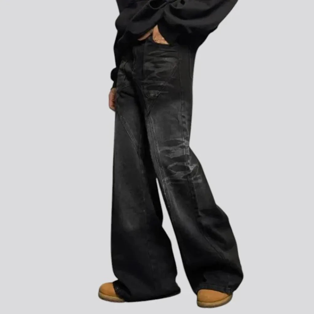 Mid-waist slouchy men's jeans