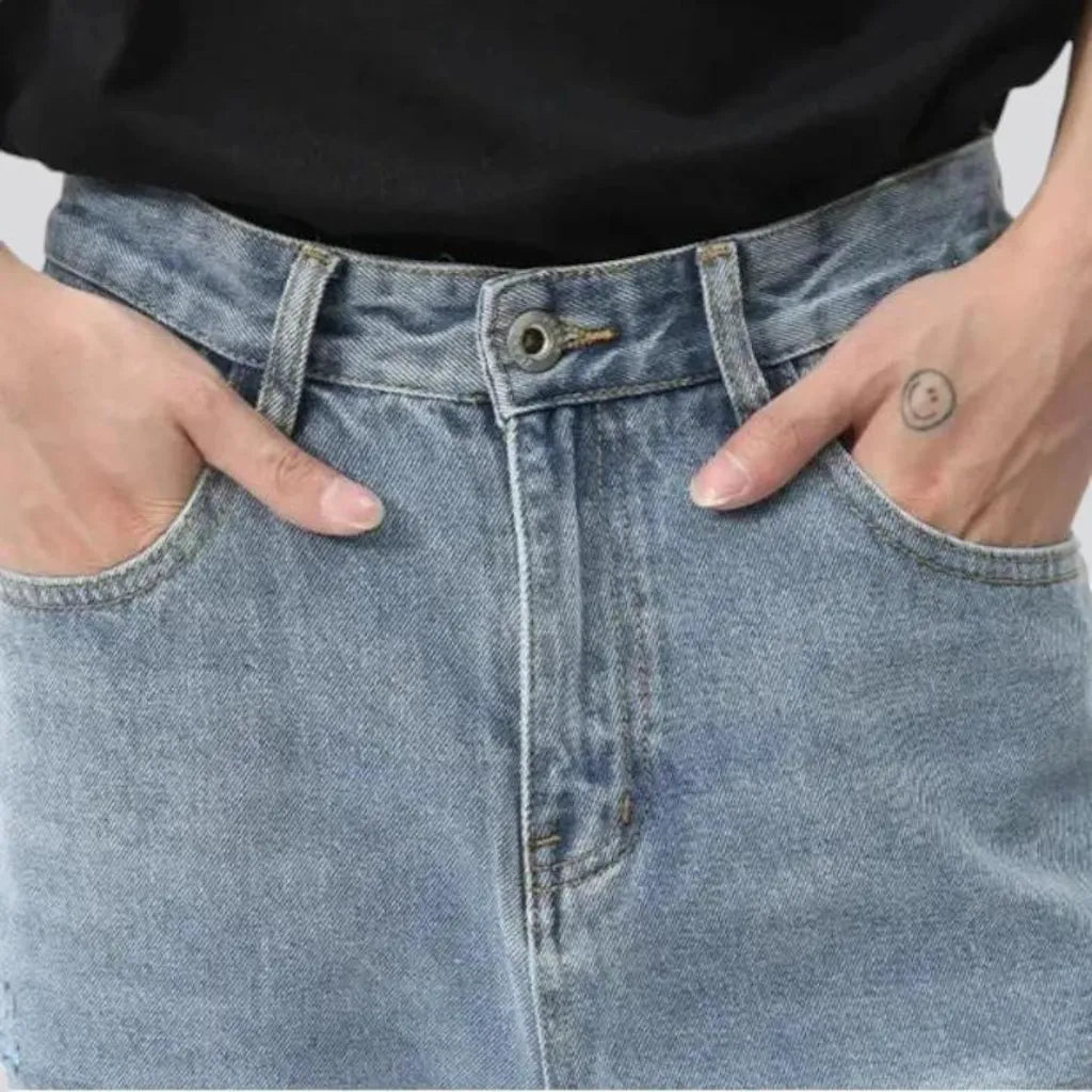 Distressed vintage style men's jeans