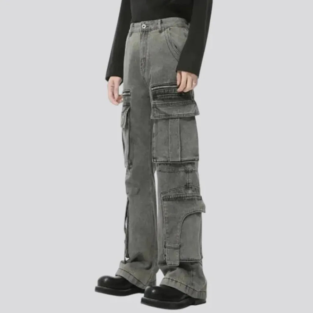 Fashionable faded men's jeans