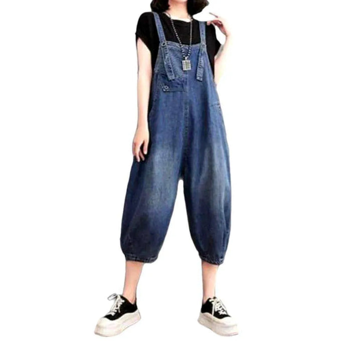 90s Style Denim Dungaree for Ladies - Blue