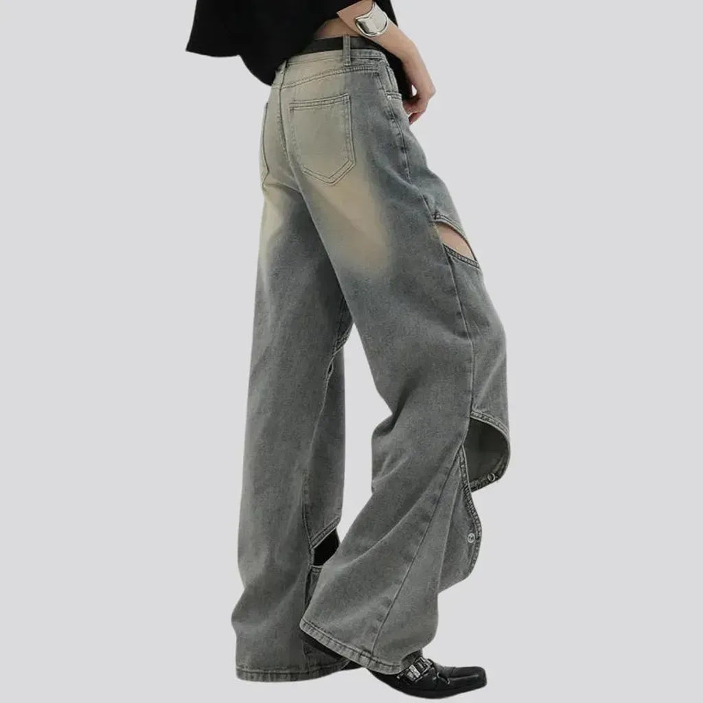 Retro fashion slouchy jeans for ladies