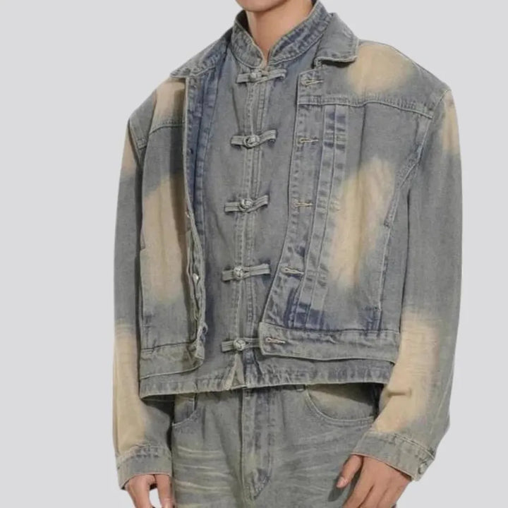 Light fashion vintage men's denim jacket