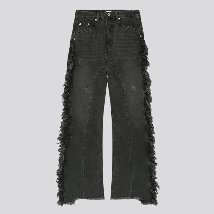 Vintage fringe loose men's jeans