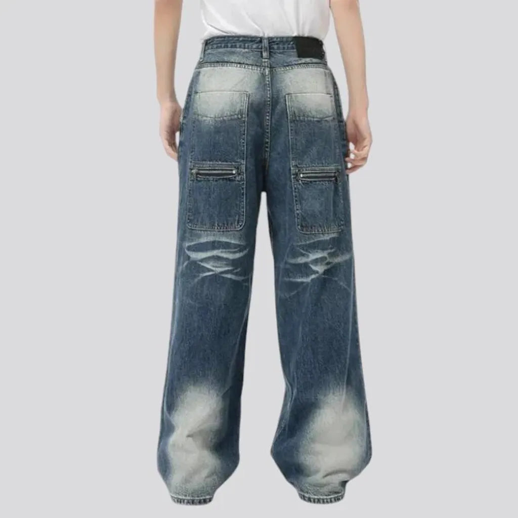 Boho baggy men's jeans