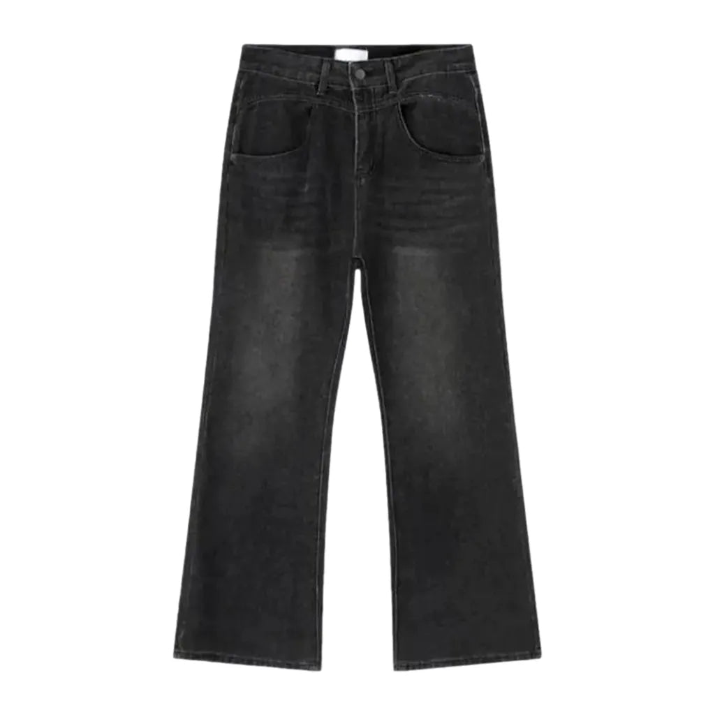 Mid Rise Stylish Men's Jeans - Black