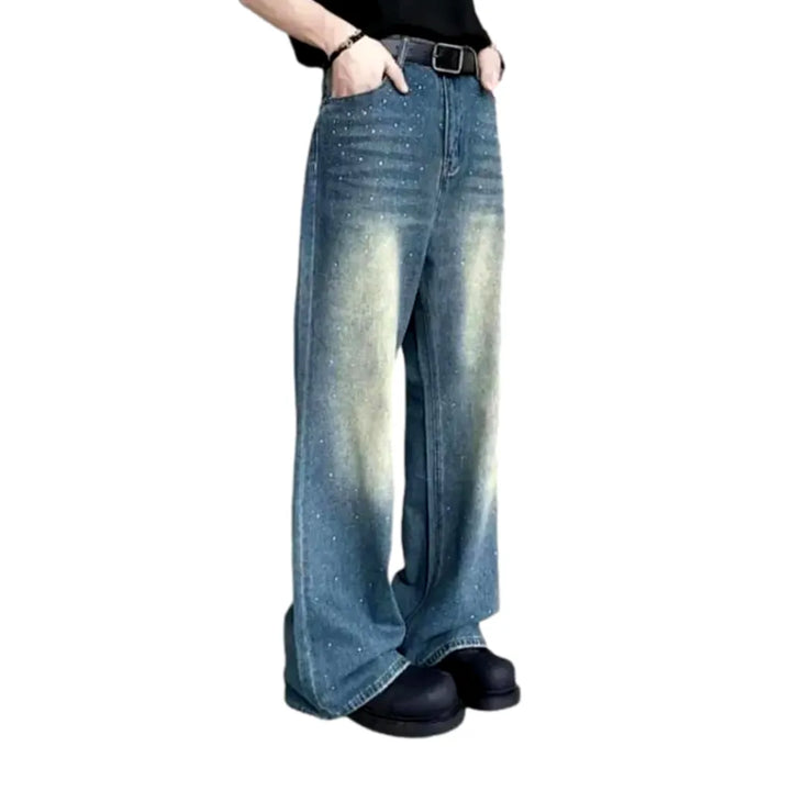 Sanded Boho Vintage Fit Men's Jeans - Blue