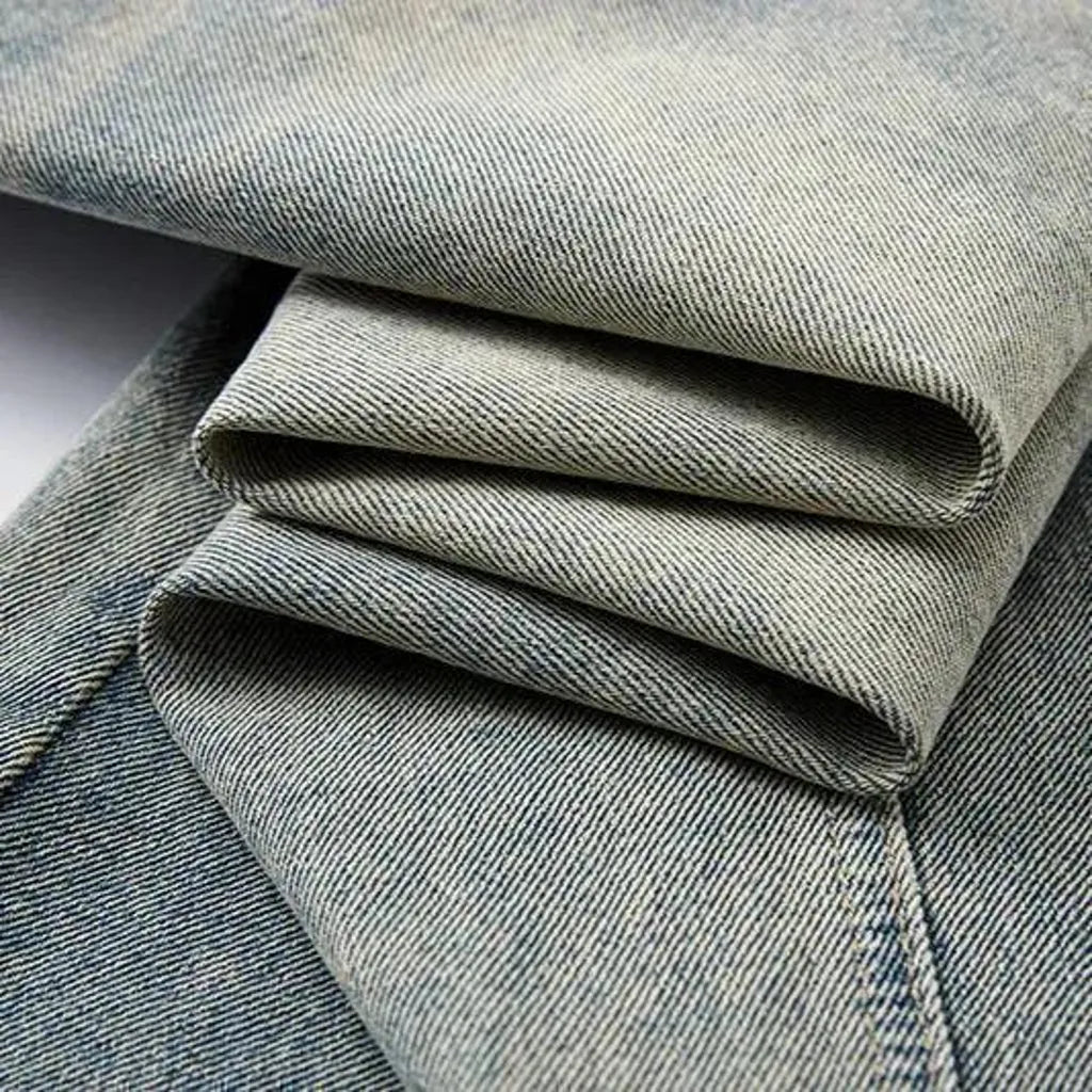 Light retro sanded jeans for men