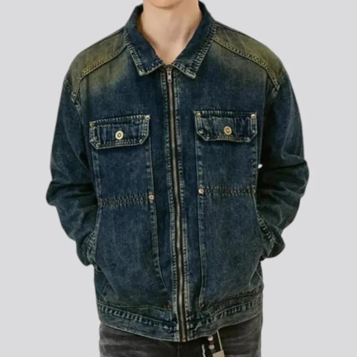 Boho men's denim jacket