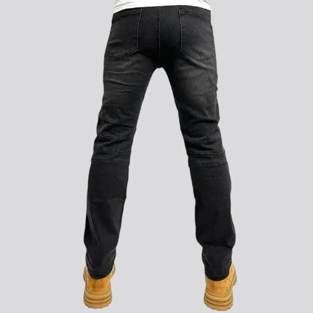 High rise motorcycle men's jeans