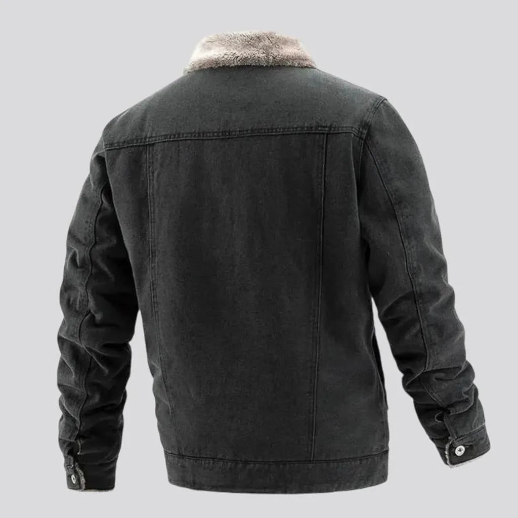 Casual light sanded men's denim jacket