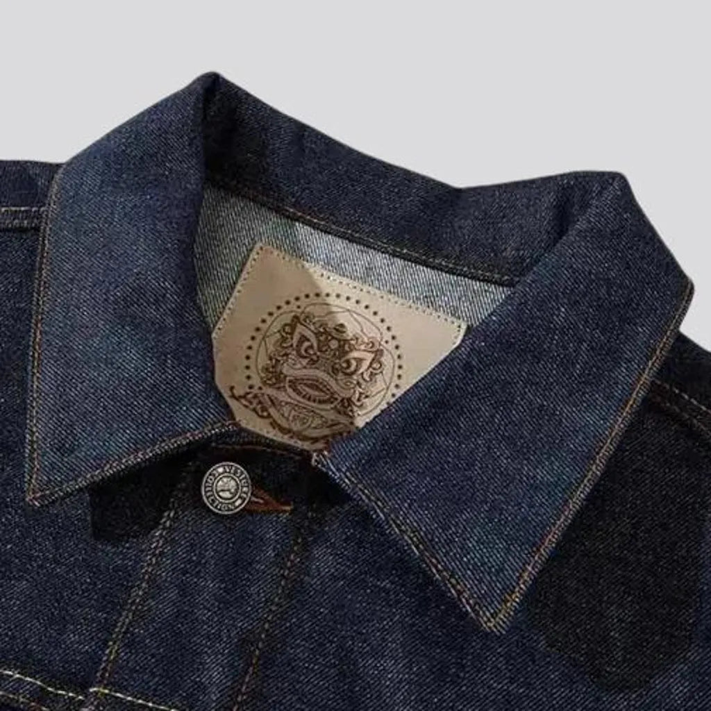 Dark medium fit men's jeans jacket