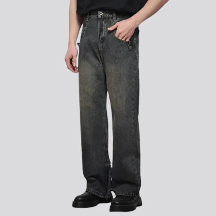 Boho sanded mid-rise jeans for men