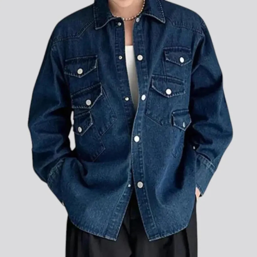 Fashion street oversized men's jeans jacket