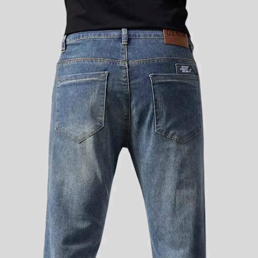 Casual faded mid rise jeans for men