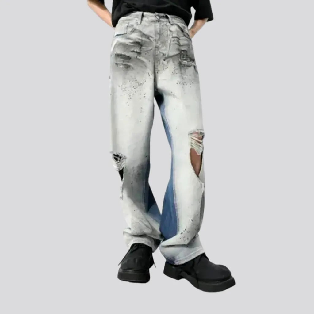 Baggy men's two-color jeans | Jeans4you.shop