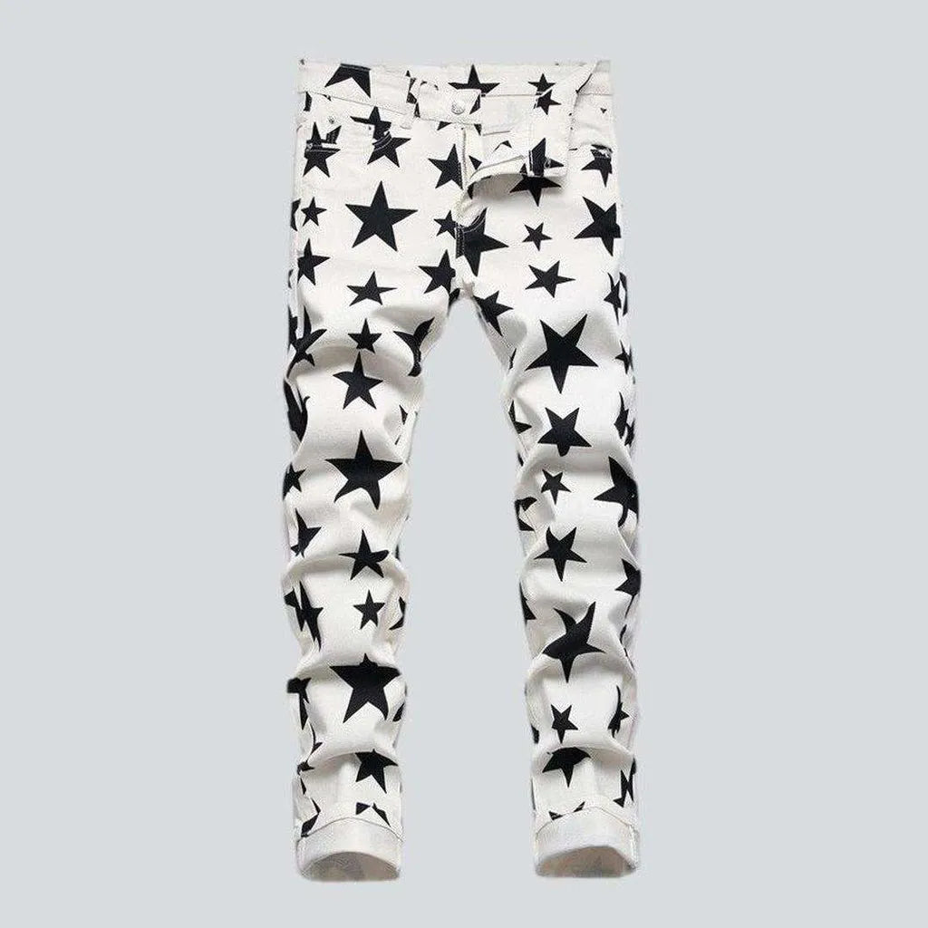 Black star print men's jeans | Jeans4you.shop