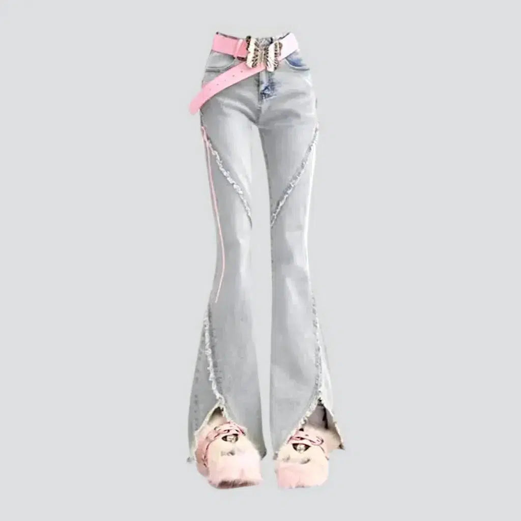 Bottom slit women's low-waist jeans | Jeans4you.shop