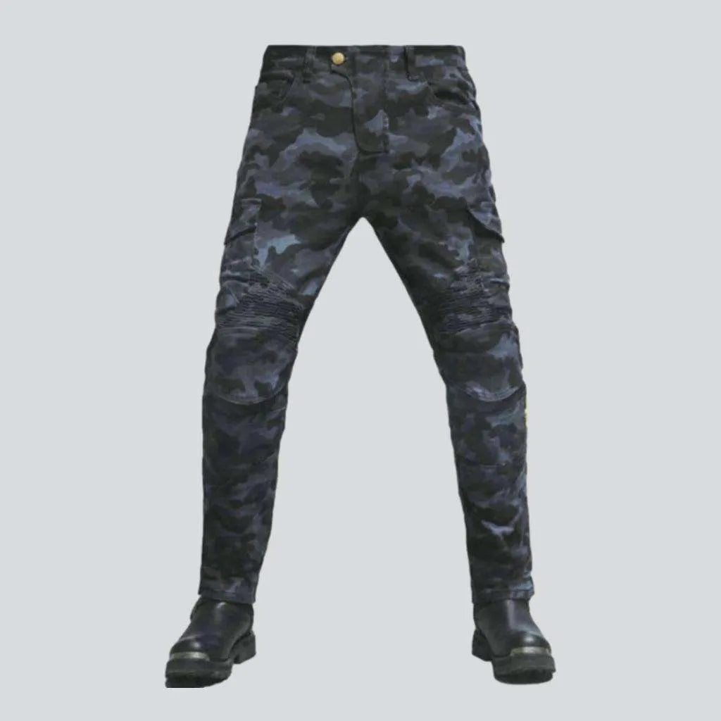 Camouflage print men's moto jeans | Jeans4you.shop
