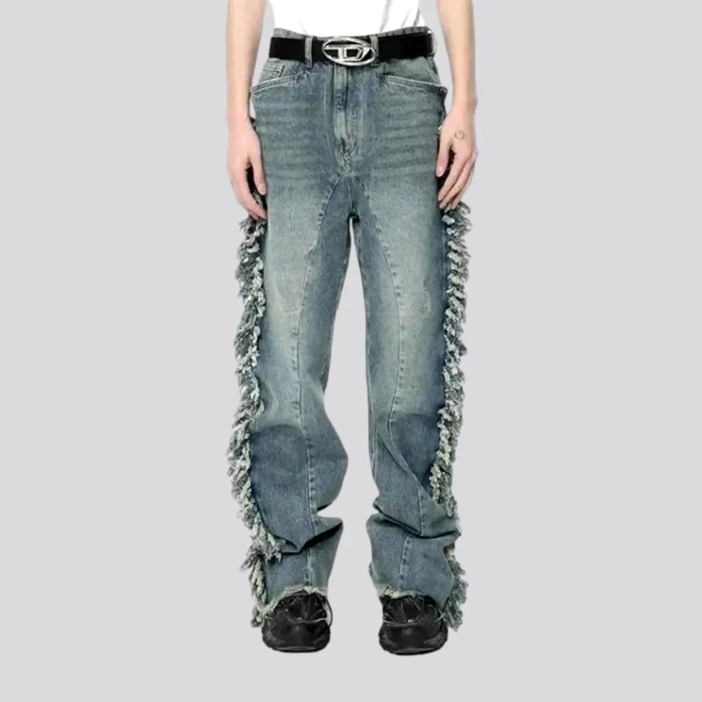 Embroidered men's floor-length jeans | Jeans4you.shop