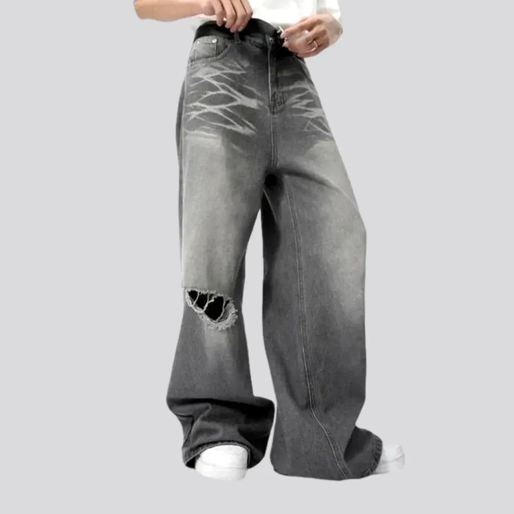 Grey men's high-waist jeans | Jeans4you.shop