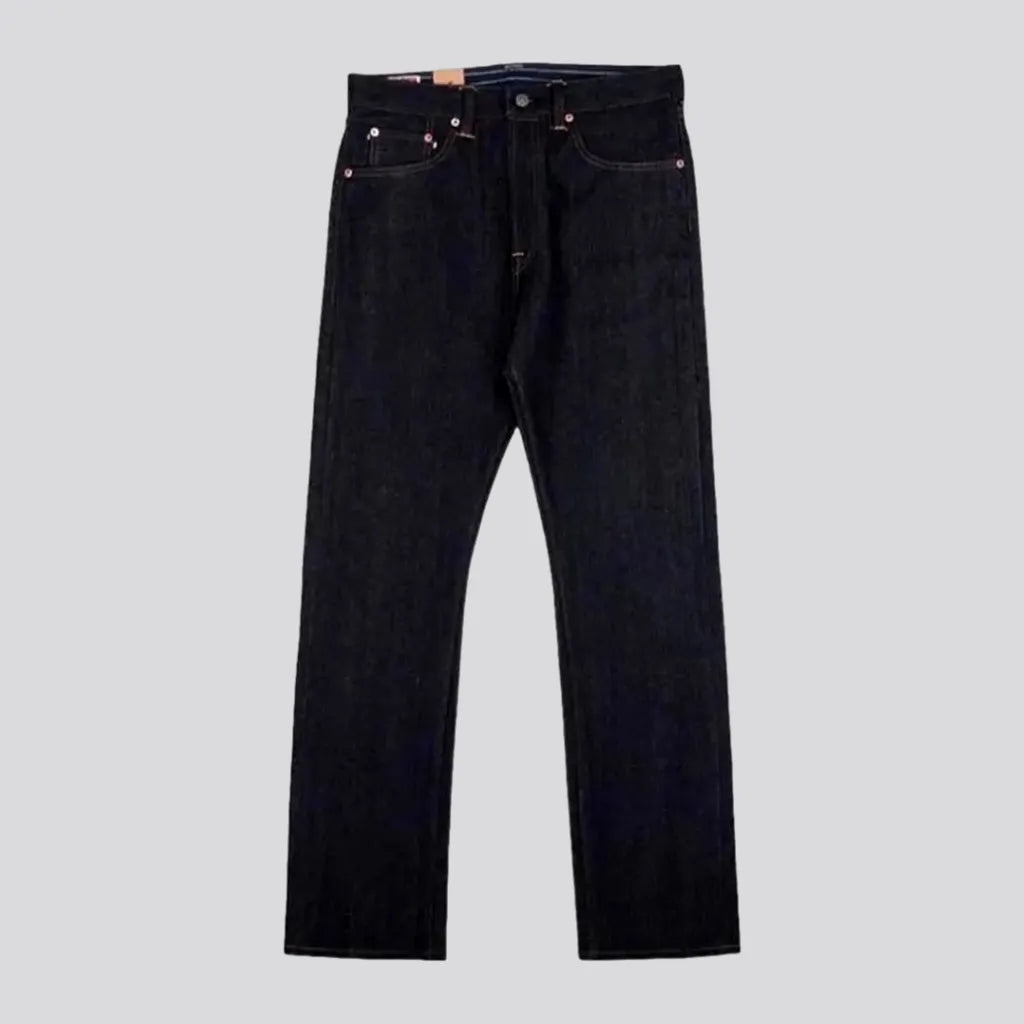 High-waist straight men's self-edge jeans | Jeans4you.shop