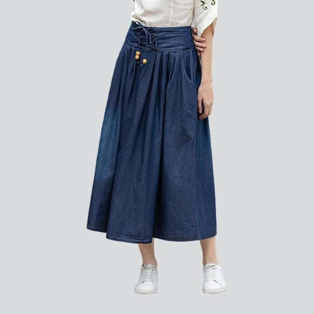 High-waisted long denim skirt | Jeans4you.shop