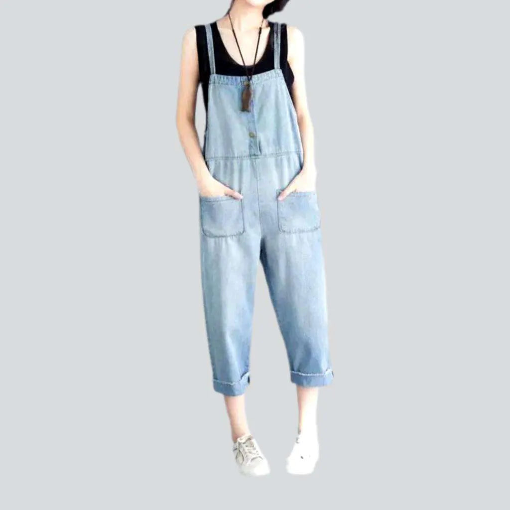 Light vintage wash denim jumpsuit | Jeans4you.shop