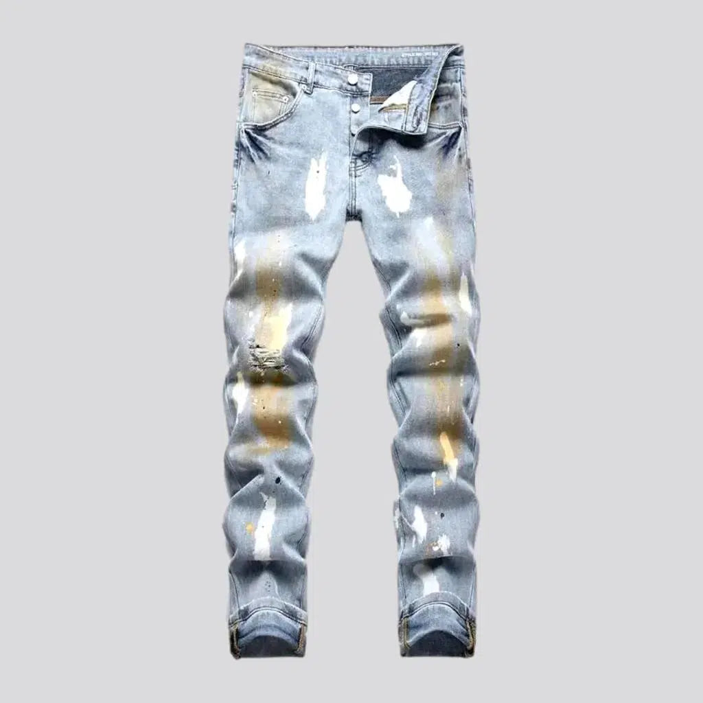 Light-wash painted jeans
 for men | Jeans4you.shop