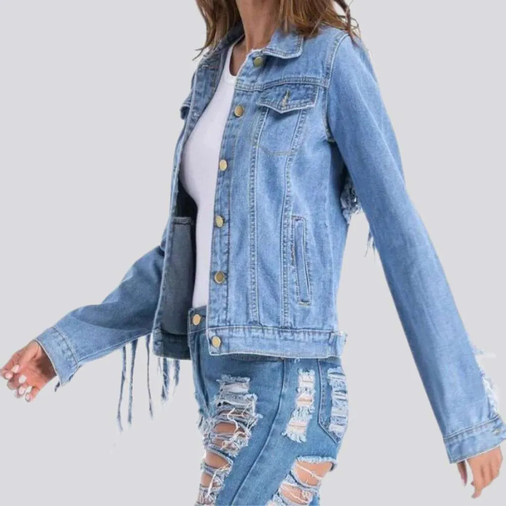 Light-wash slim women's jeans jacket | Jeans4you.shop