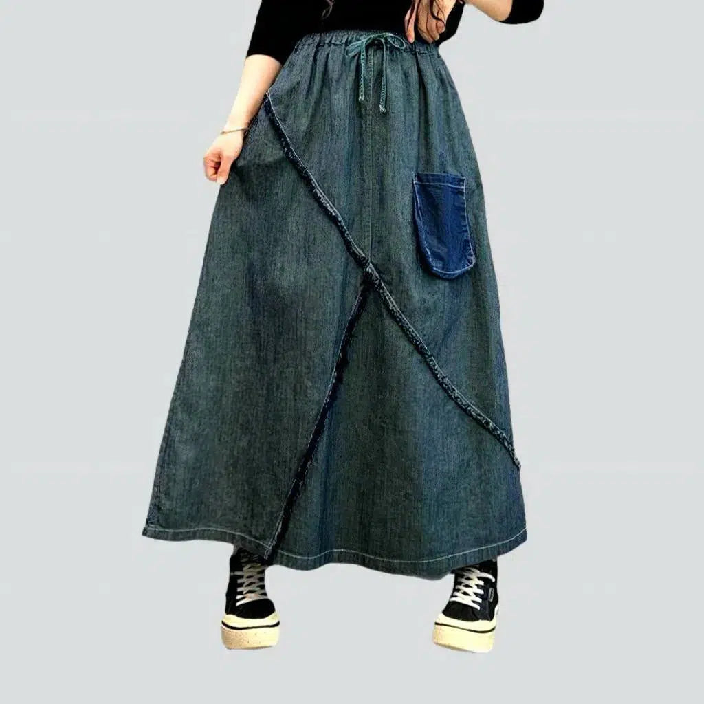 Long high-waist women's denim skirt | Jeans4you.shop