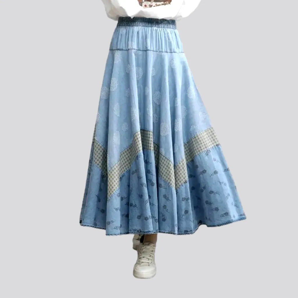 Long painted denim skirt
 for women | Jeans4you.shop