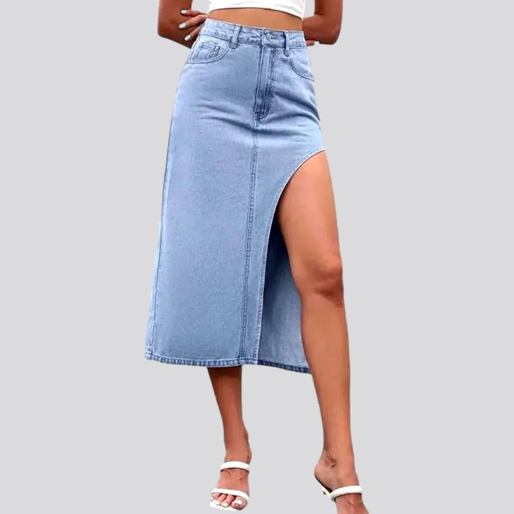 Long slit denim skirt
 for women | Jeans4you.shop
