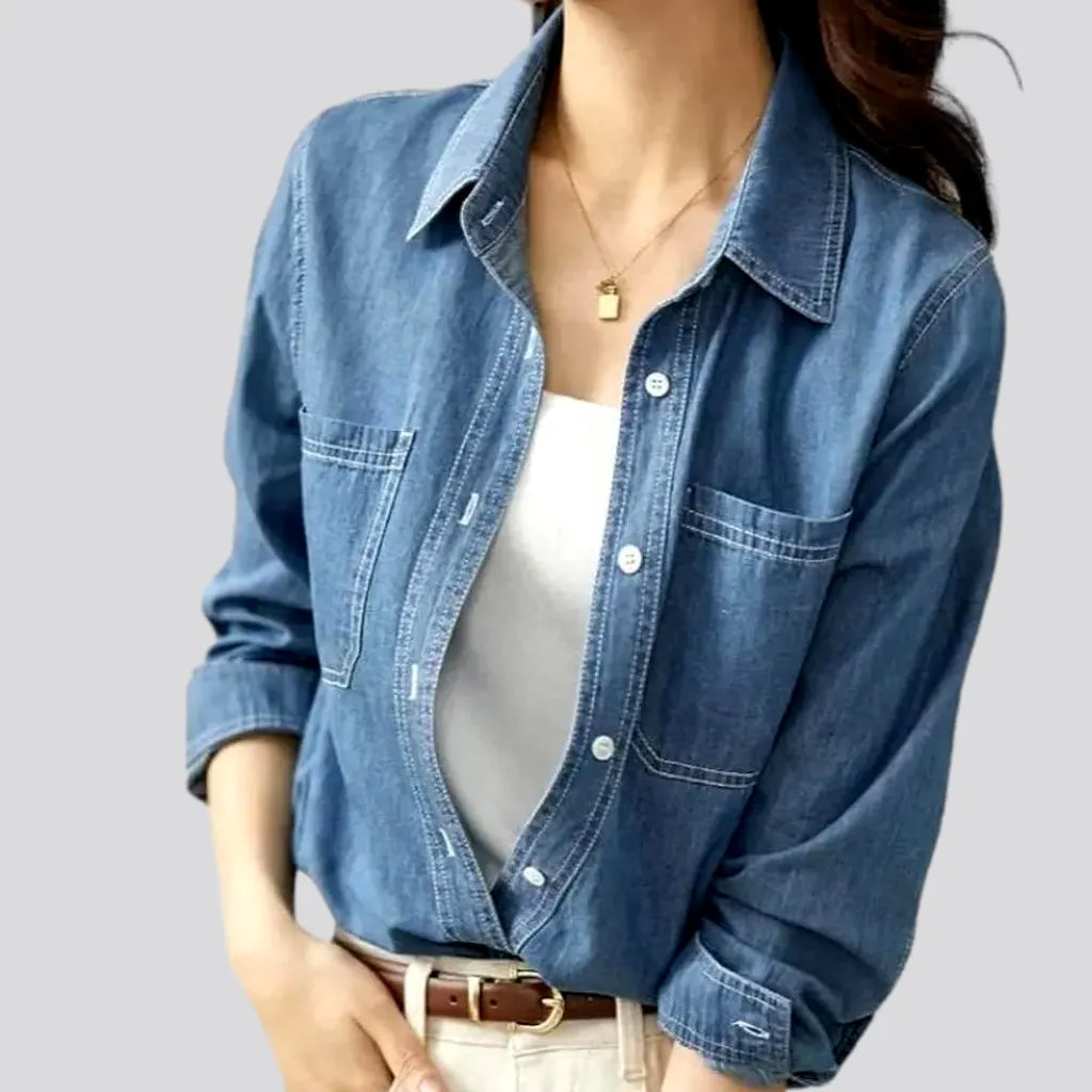 Lyocell regular jean shirt | Jeans4you.shop