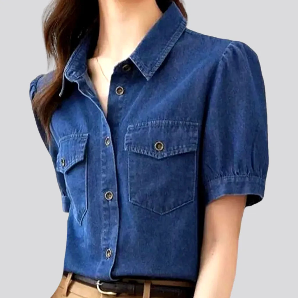 Medium-wash regular denim shirt
 for women | Jeans4you.shop
