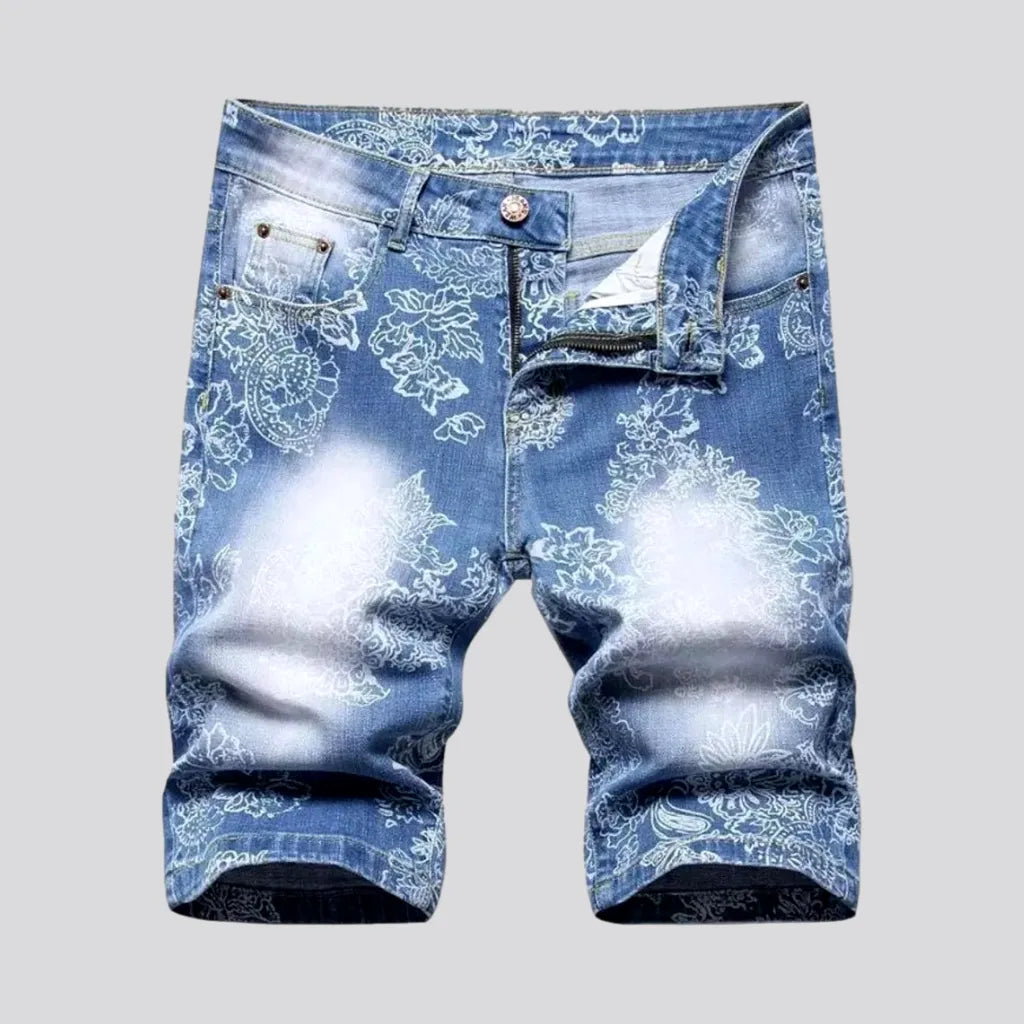 Mid-waist light-wash jeans shorts | Jeans4you.shop